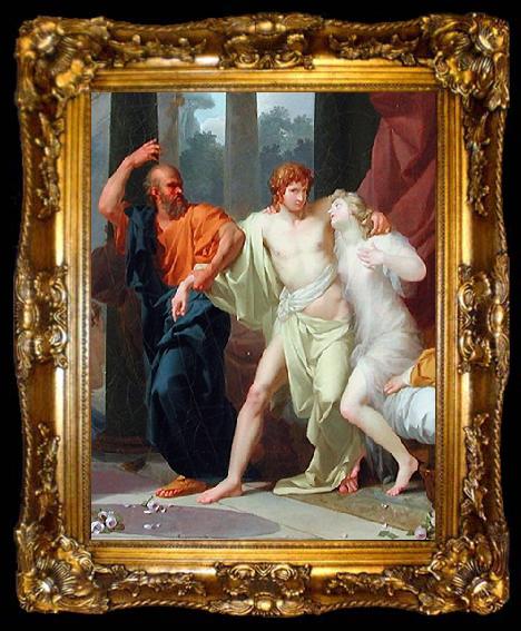 framed  Baron Jean-Baptiste Regnault Socrate arrachant Alcibiade du sein de la Volupte, ta009-2